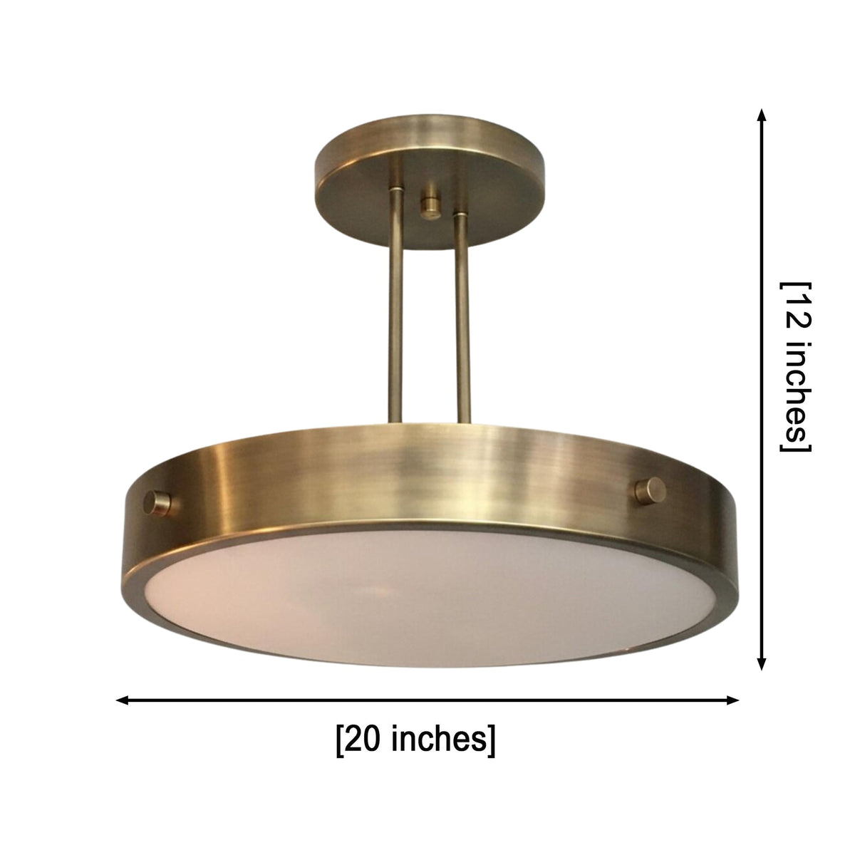 Size guide for Marlow Modern Drum Semi Flush Mount Ceiling Light – 20 Inch – Model 33250
