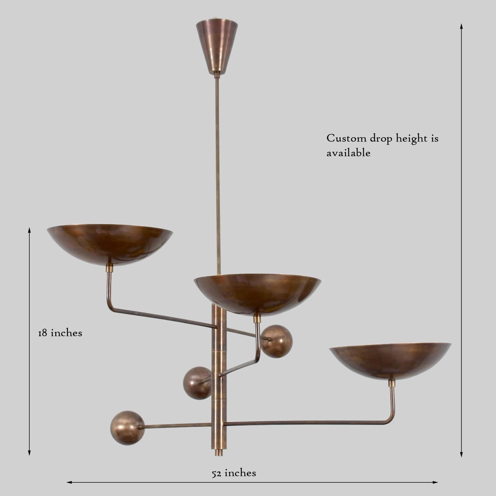Size guide for Zurich Ortbital - Uplifting Pendant Chandelier - 3 Lights - 62607