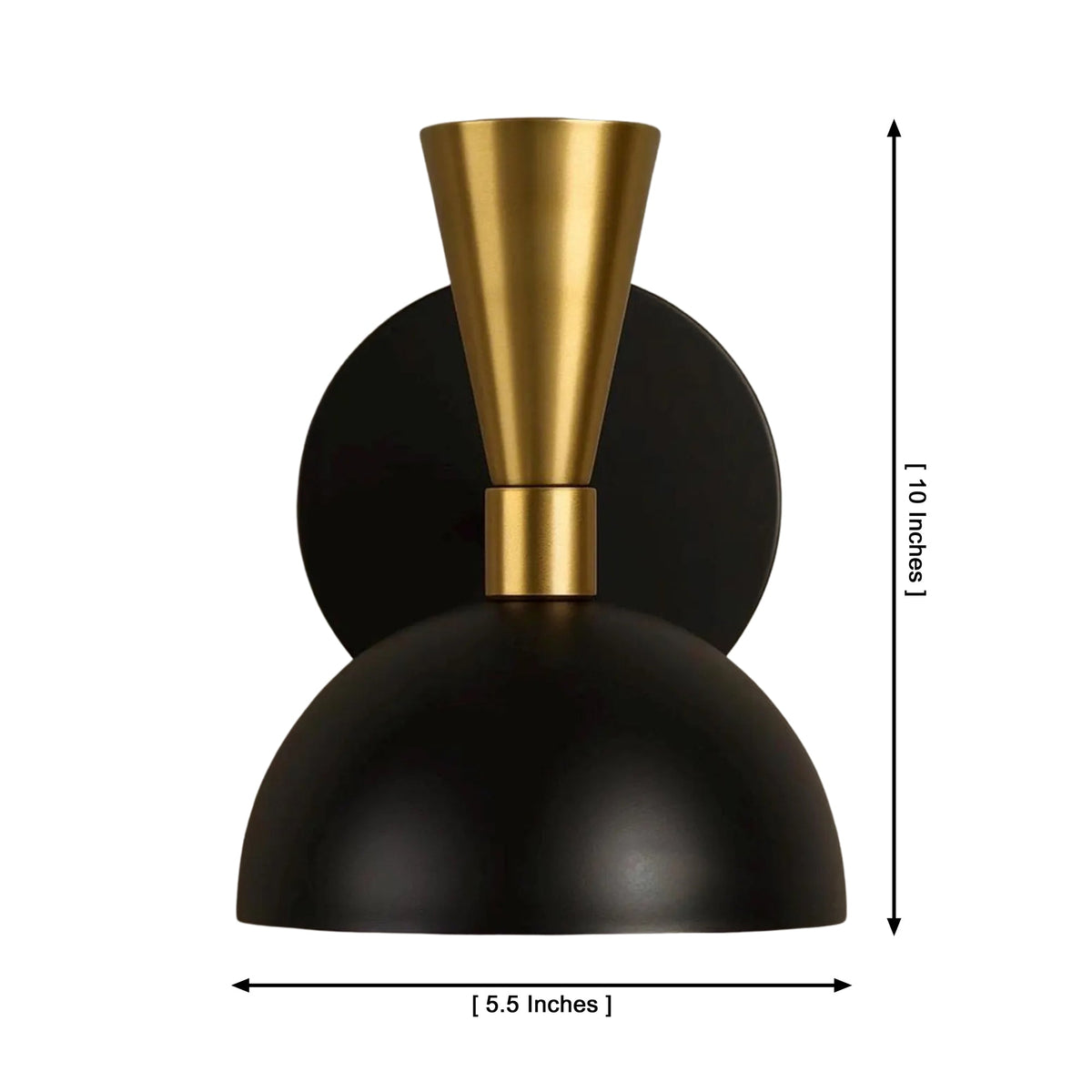 Size guide for Milan Dome Wall Sconce – Adjustable Shade – 10 Inch – Model 32797