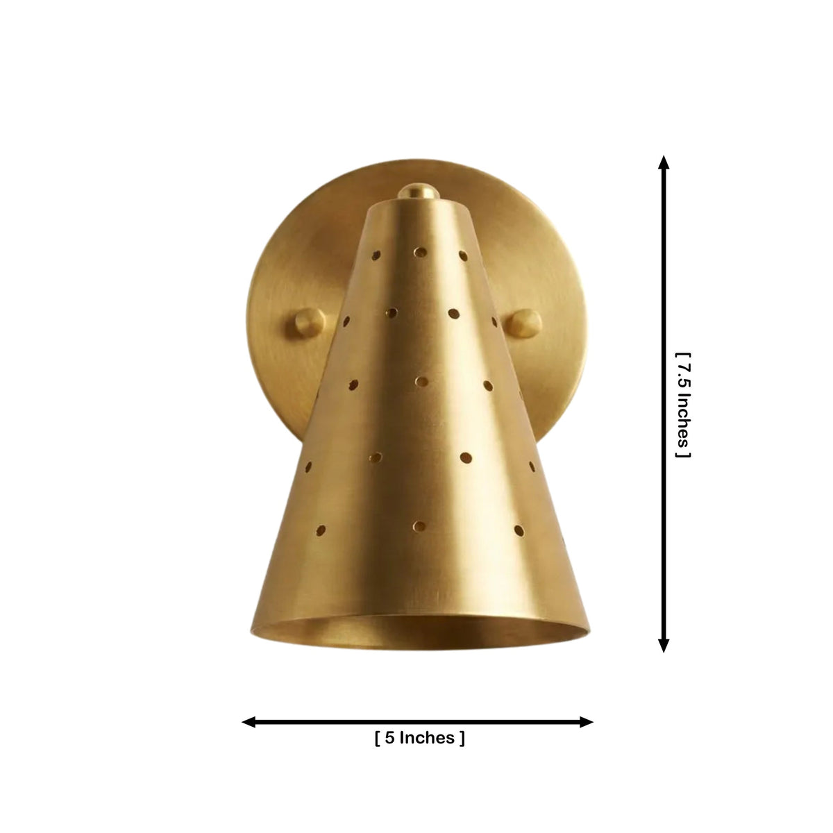 Size guide for Milan Perforated Cone Wall Sconce – 8 Inch – Model 32757