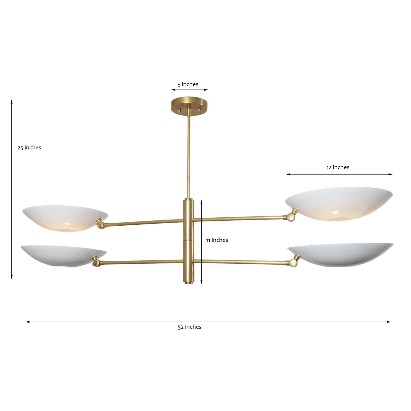 Size guide for Milan Ortbital - Uplifting Chandelier - 4 Lights - 62617