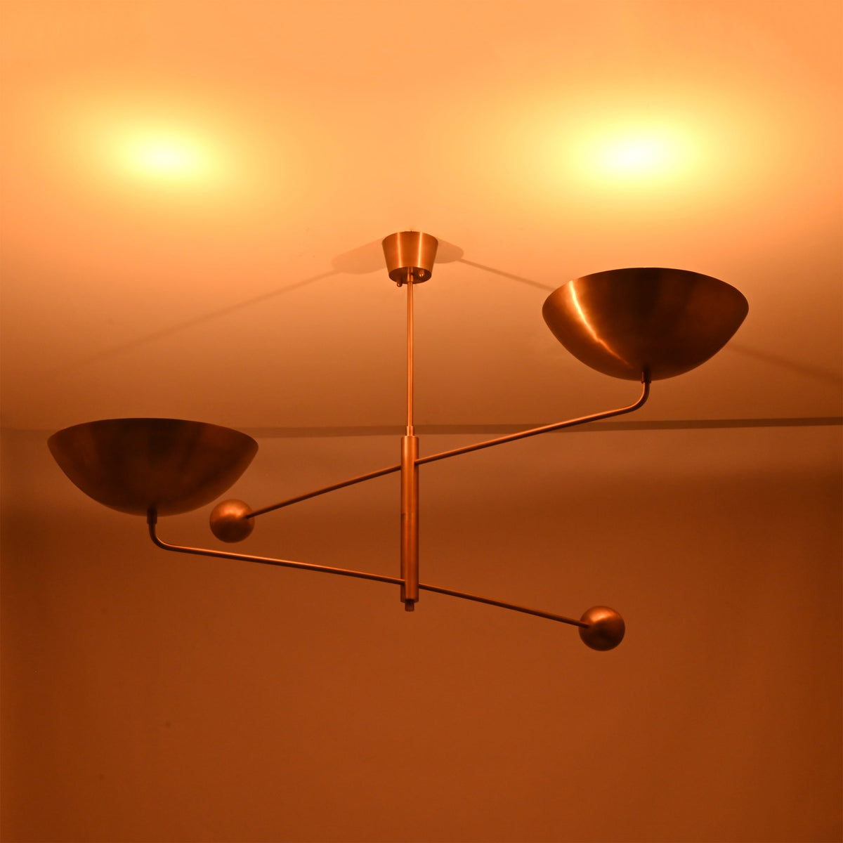 Size guide for Oslo 2-Light Sculptural Bowl Chandelier – Solid Brass Ceiling Fixture – Model 33291