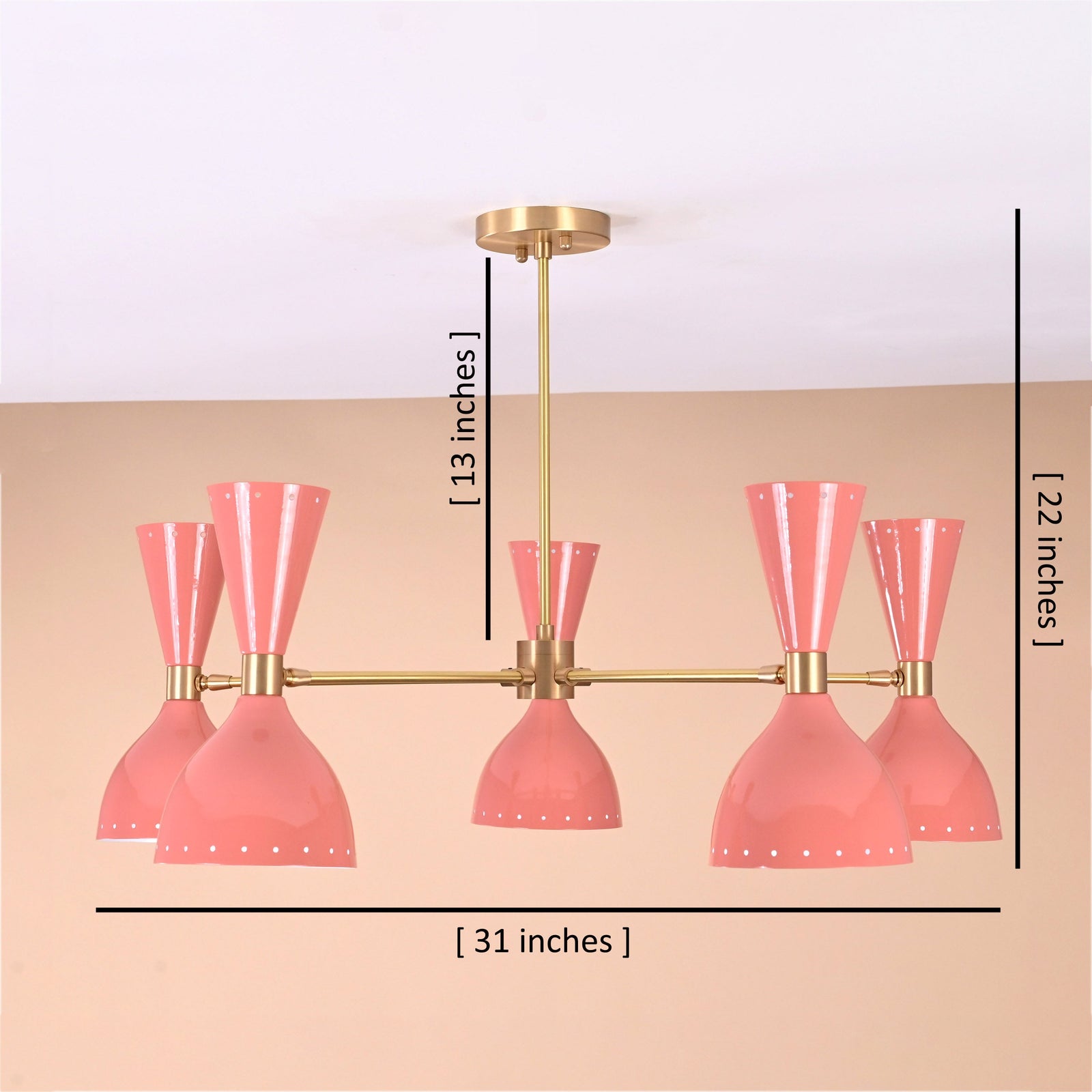 Size guide for Berlin Pivot - Diabolo Chandelier - 10 Lights - 32428