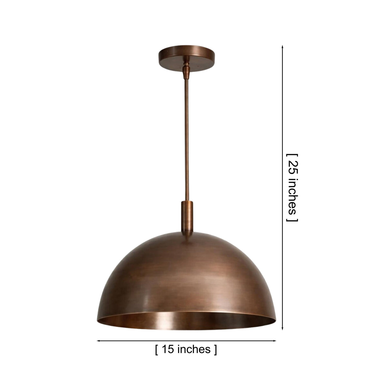 Size guide for Sutton Modern Dome Pendant Light – 15 Inch – Model 33202