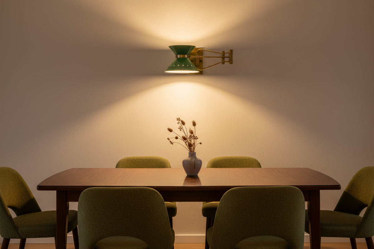 Size guide for Milan Green Brass Swing Arm Wall Sconce – Movable Reading Light 72222
