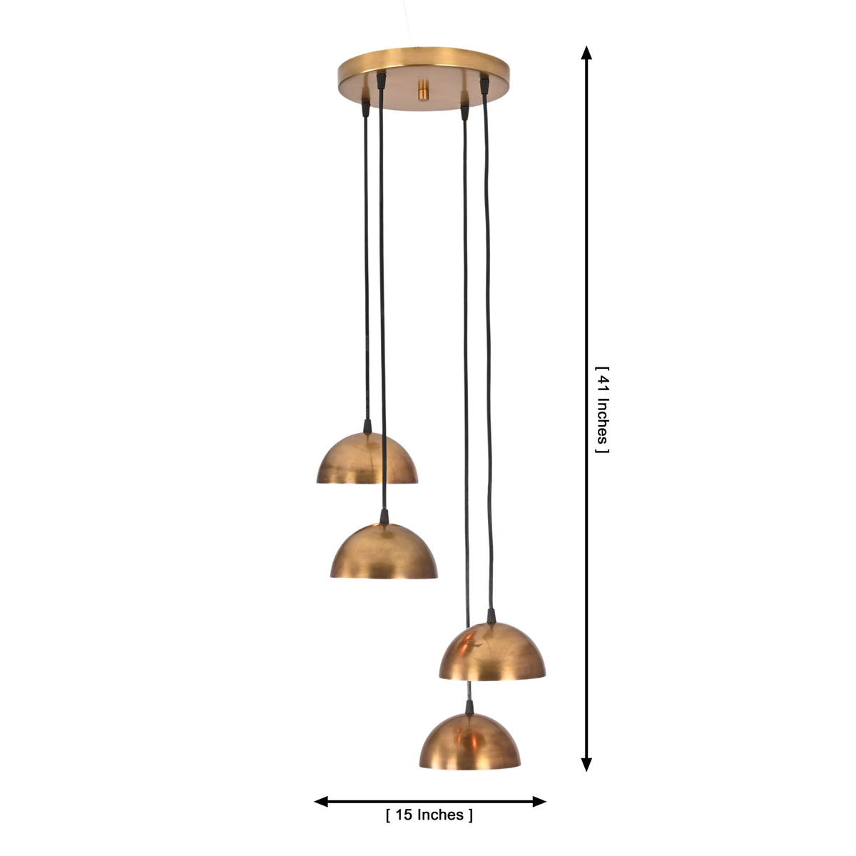 Size guide for Verona Cascade Dome Multi Pendant Chandelier – 4 Lights – 15 Inch – Model 33243