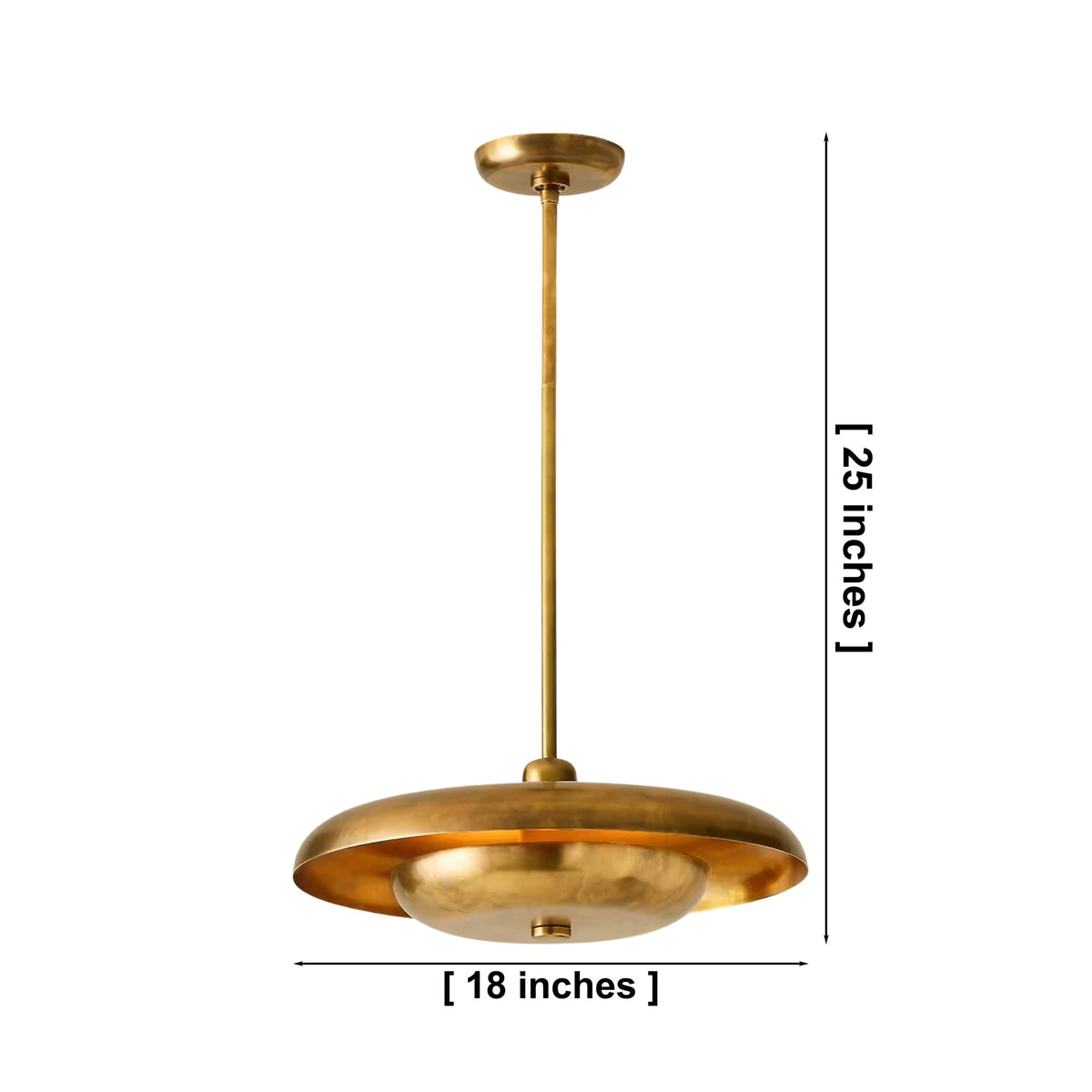 Size guide for Verona Modern Dish Pendant Chandelier – 3 Light – 18 Inch – Model 33187