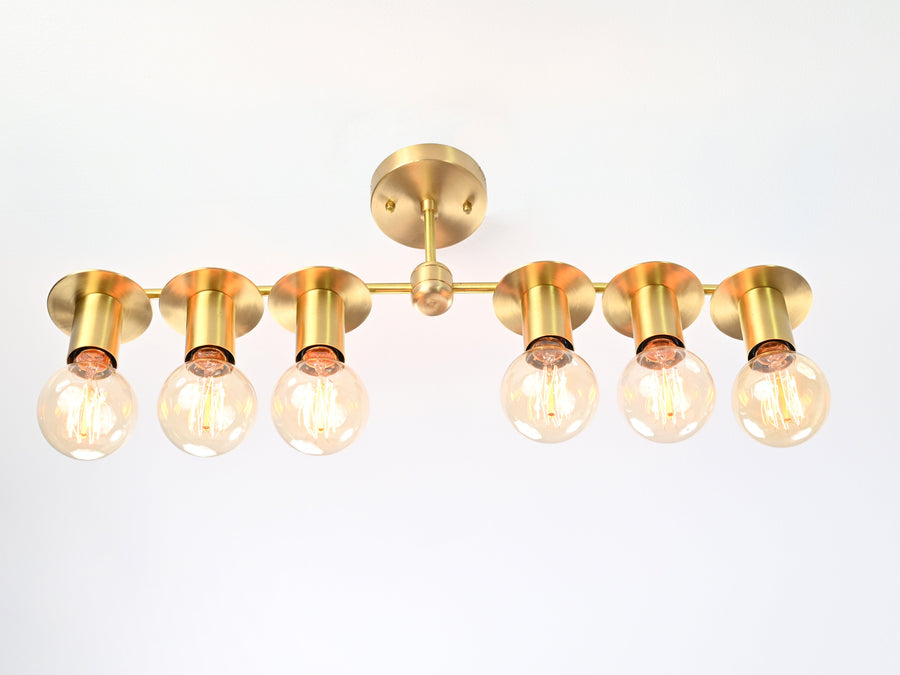 Monaco Linea - Brass Chandelier - 6 Lights - 32180