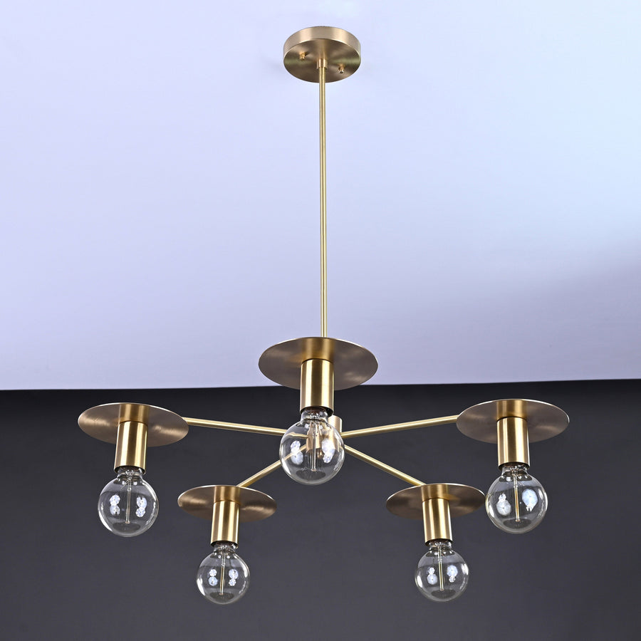 Milan Beacon - Brass Chandelier - 5 Lights - 32188