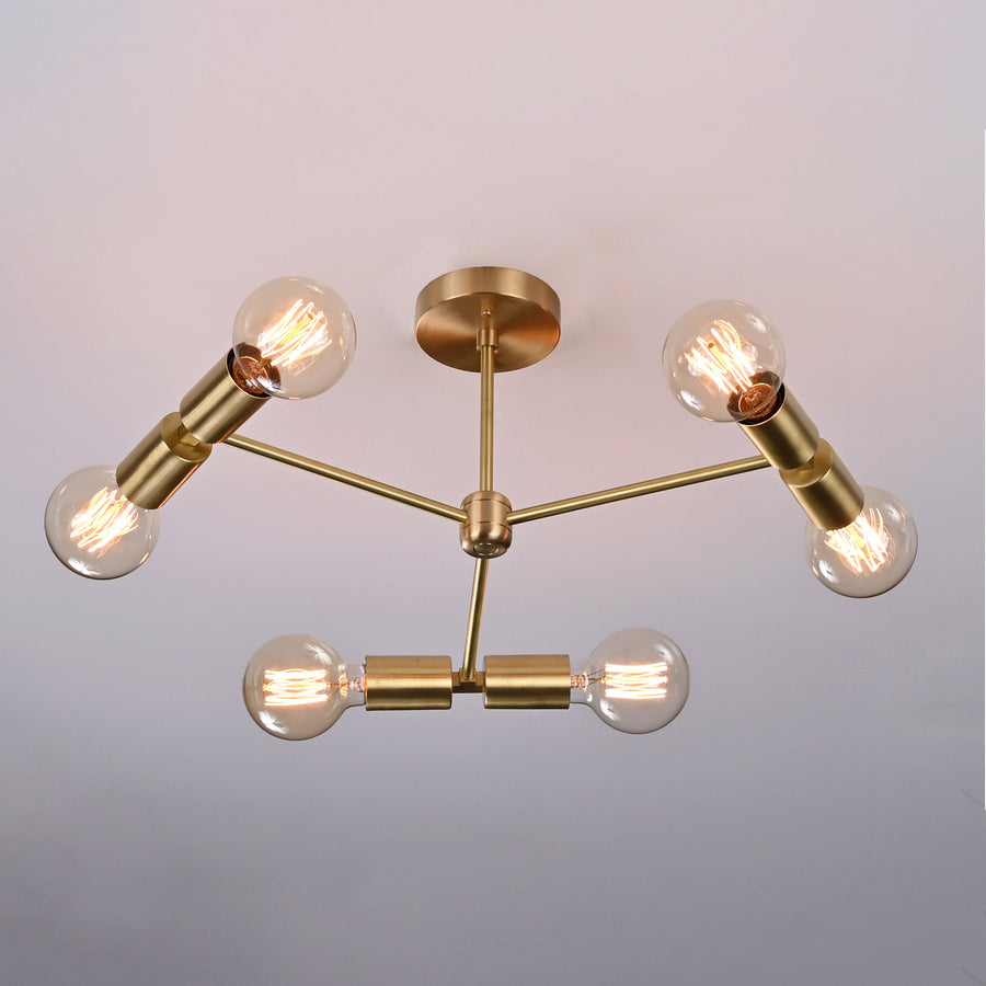 Copenhagen Beacon - Brass Chandelier - 6 Lights - 32207