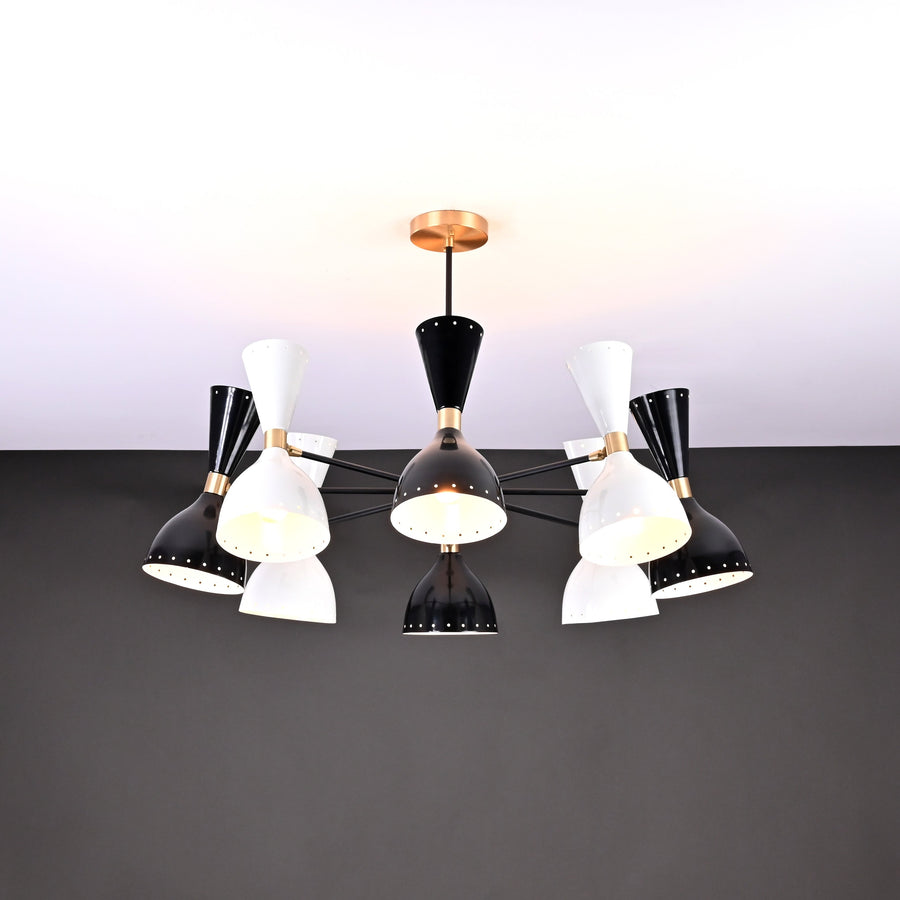 Tokyo Pivot - Diabolo Brass Chandelier - 16 Lights - 32221