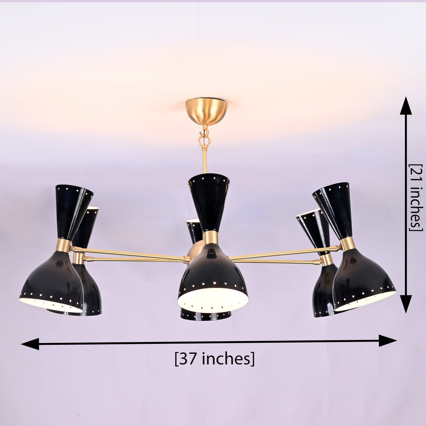 Rome Pivot - Diabolo Brass Chandelier - 12 Lights - 32231