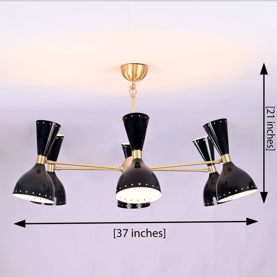 Rome Pivot - Diabolo Brass Chandelier - 12 Lights - 32231
