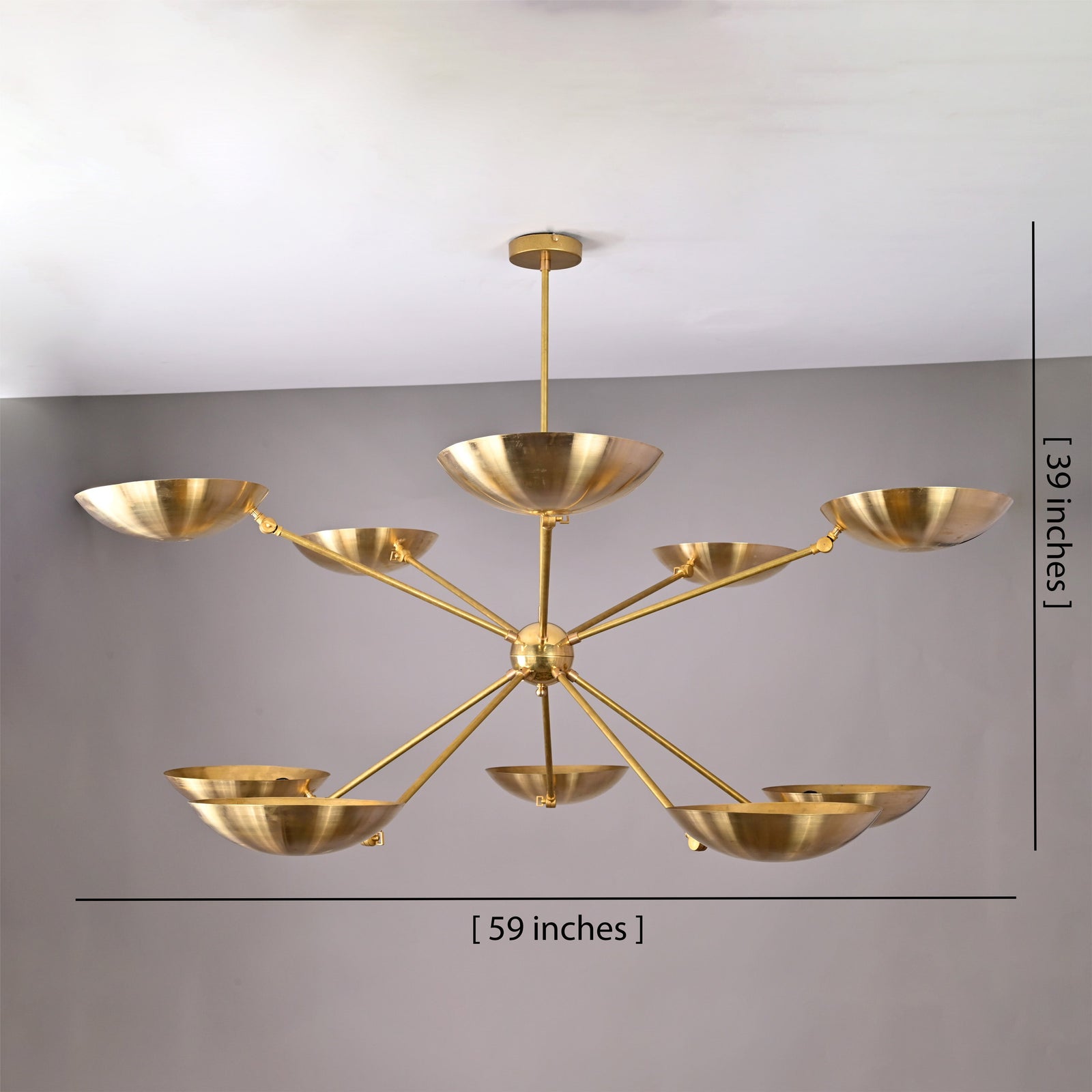 Size guide for Tokyo Nova Mid-century Chandelier - 10 Lights - 32458