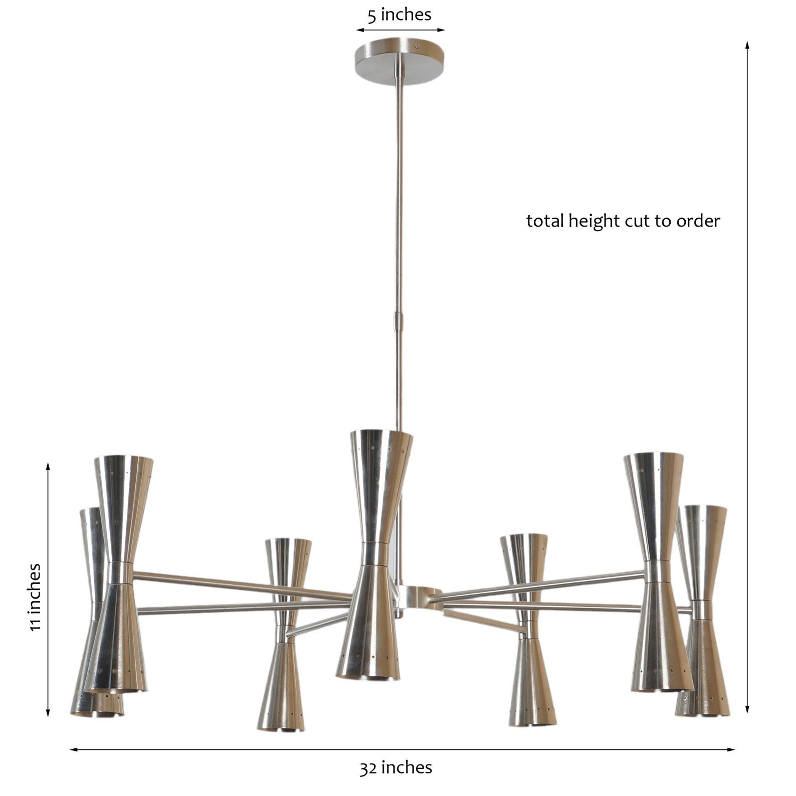 Size guide for Barcelona Halo - Ceiling Chandelier - 14 Lights - 62595