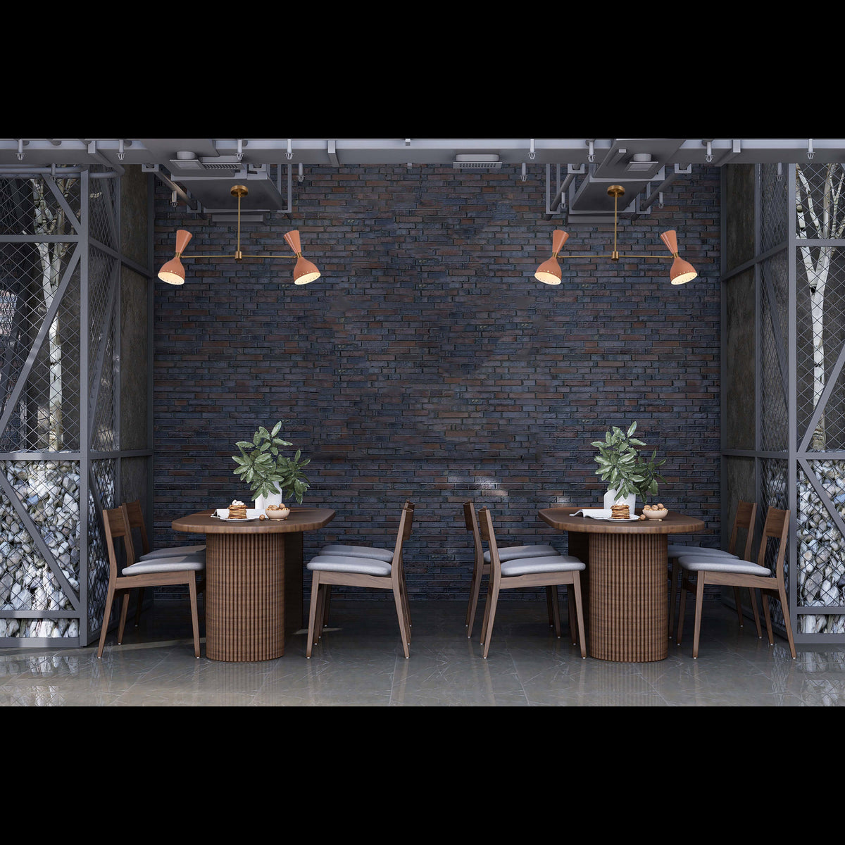 Athens Pivot - Diabolo Brass Chandelier - 4 Lights - 32217