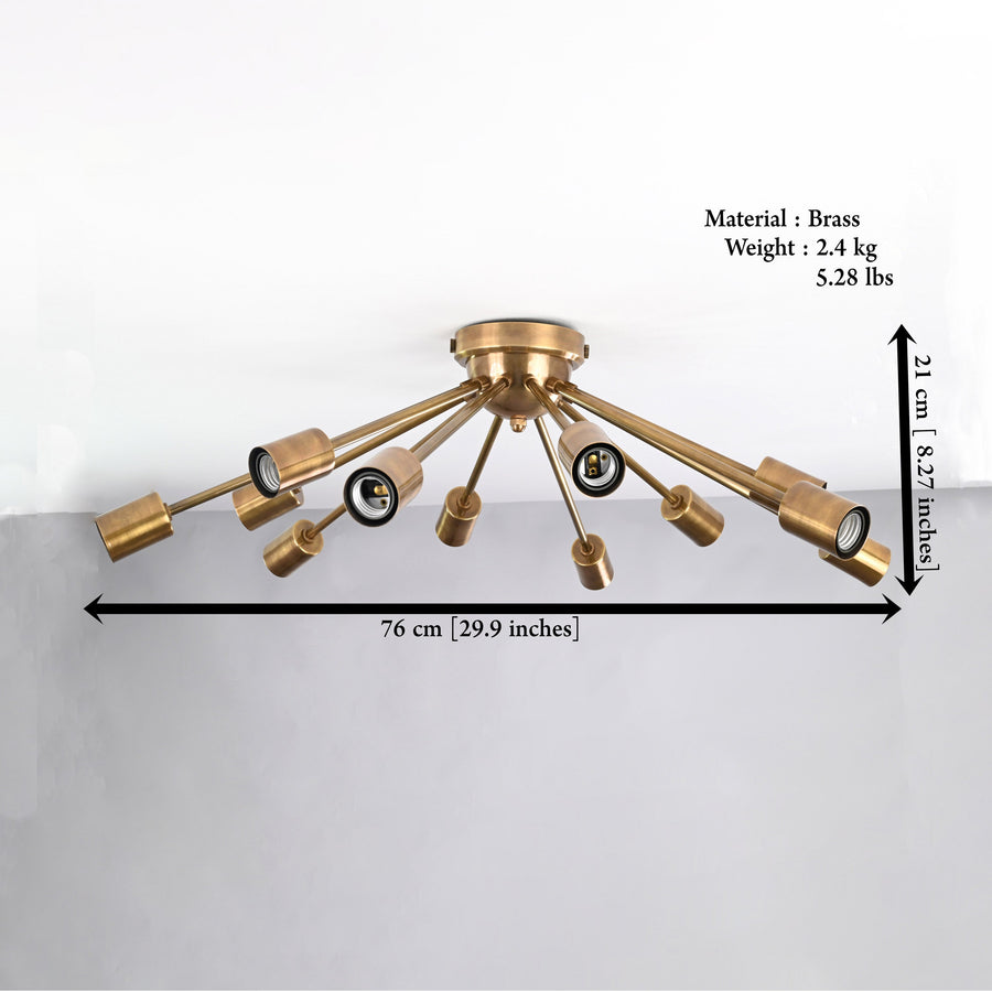 Milan Nova - Flush Mount Ceiling Chandelier - 12 Lights - 32152