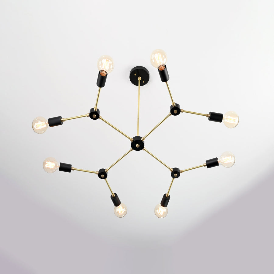 Milan Linea - Brass Chandelier - 8 Lights - 32168