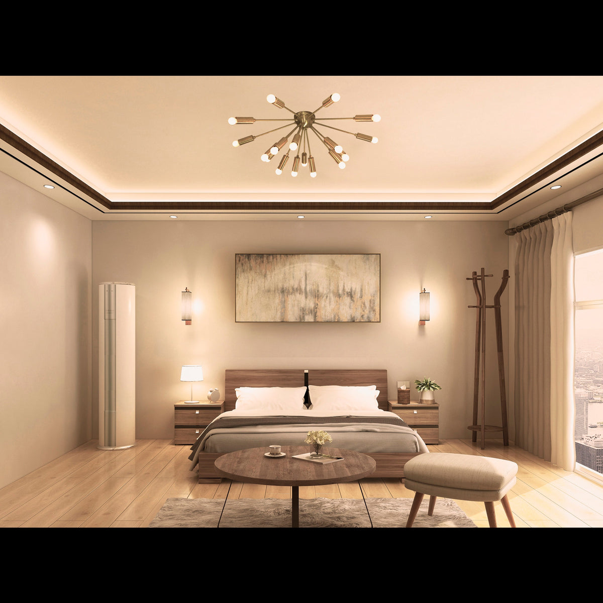 Monaco Nova - Flush Mount Ceiling Chandelier - 18 Lights - 32116