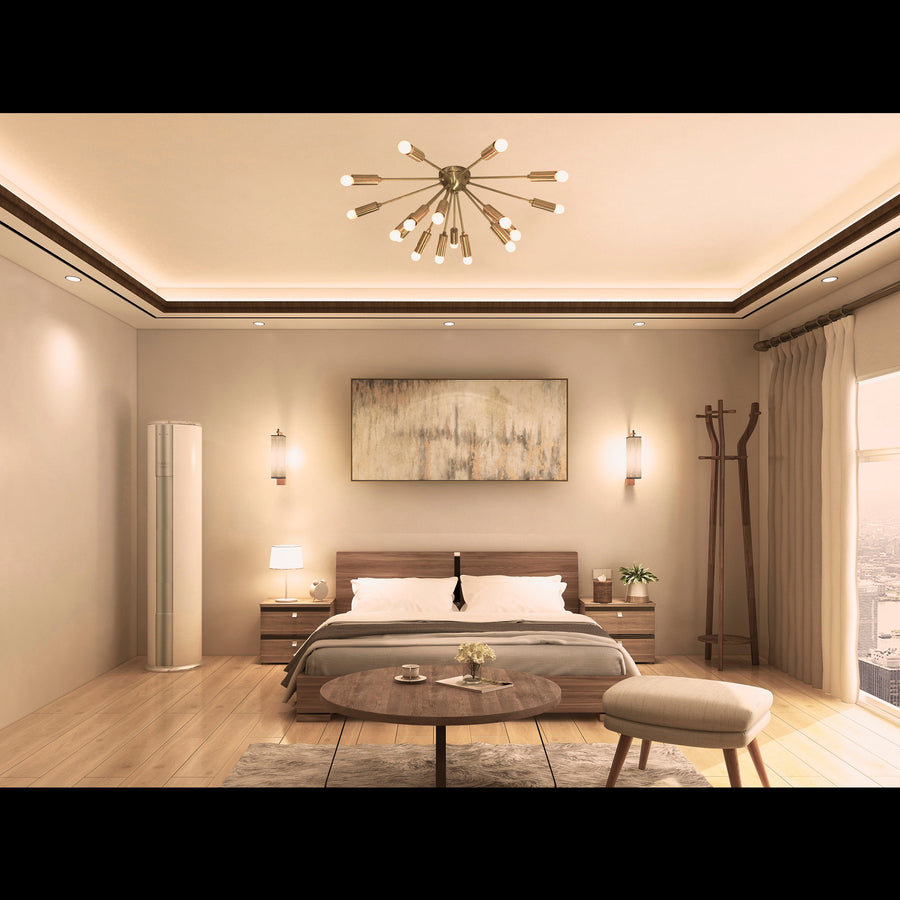 Monaco Nova - Flush Mount Ceiling Chandelier - 18 Lights - 32116