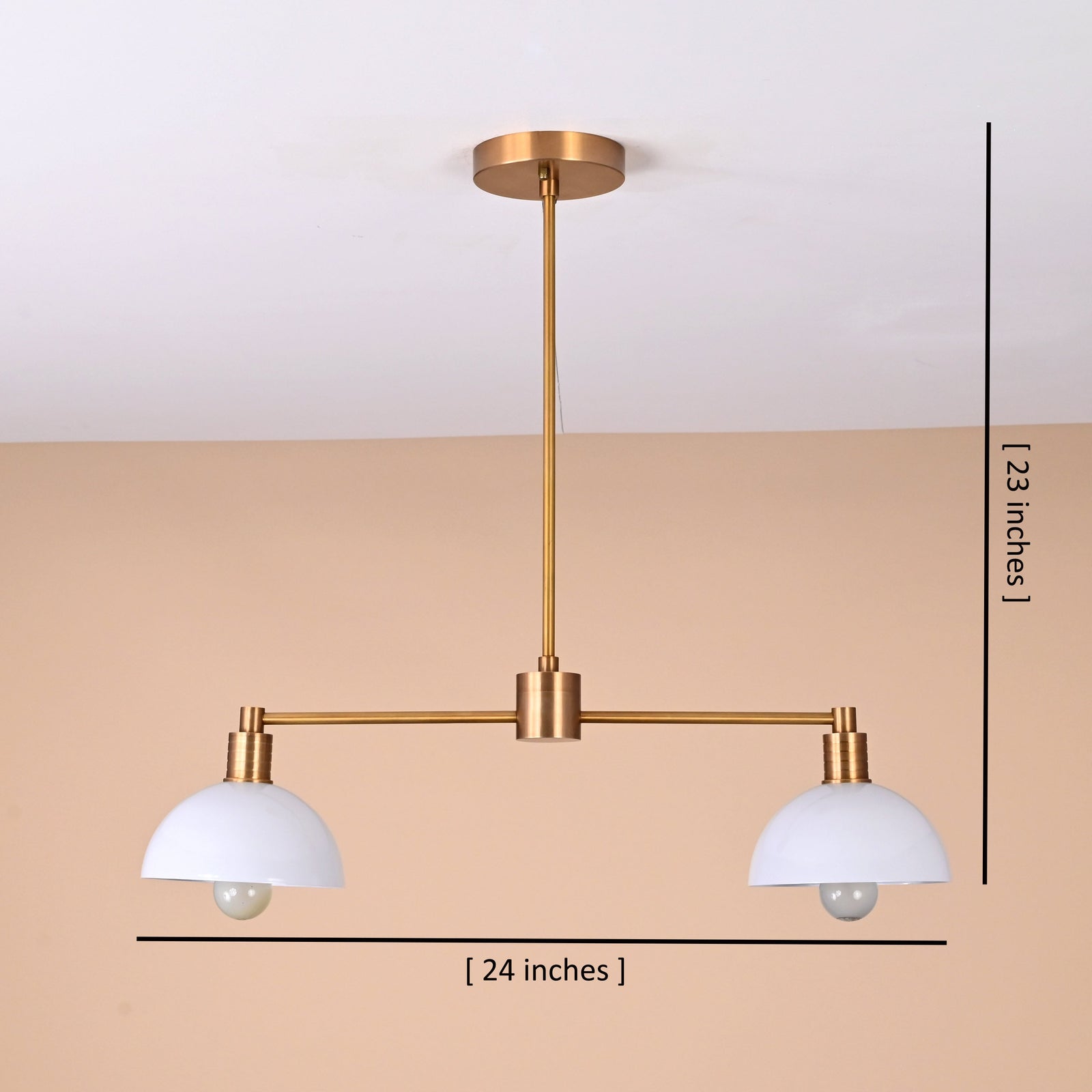 Size guide for Prague Discus - Pendant Chandelier - 2 Lights - 32439