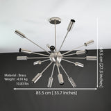 Copenhagen Nova - Brass Chandelier - 16 Lights - 32156