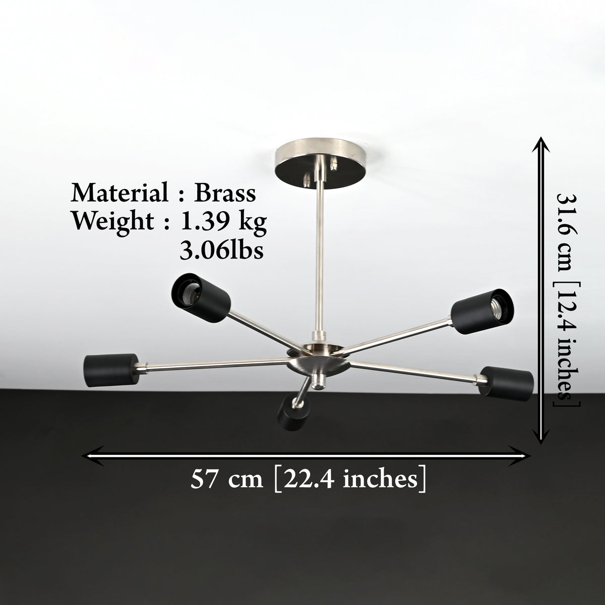 Paris Vector Mid-century Chandelier - 5 Lights - 32169