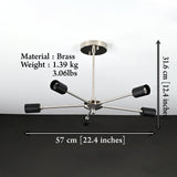 Paris Vector Mid-century Chandelier - 5 Lights - 32169