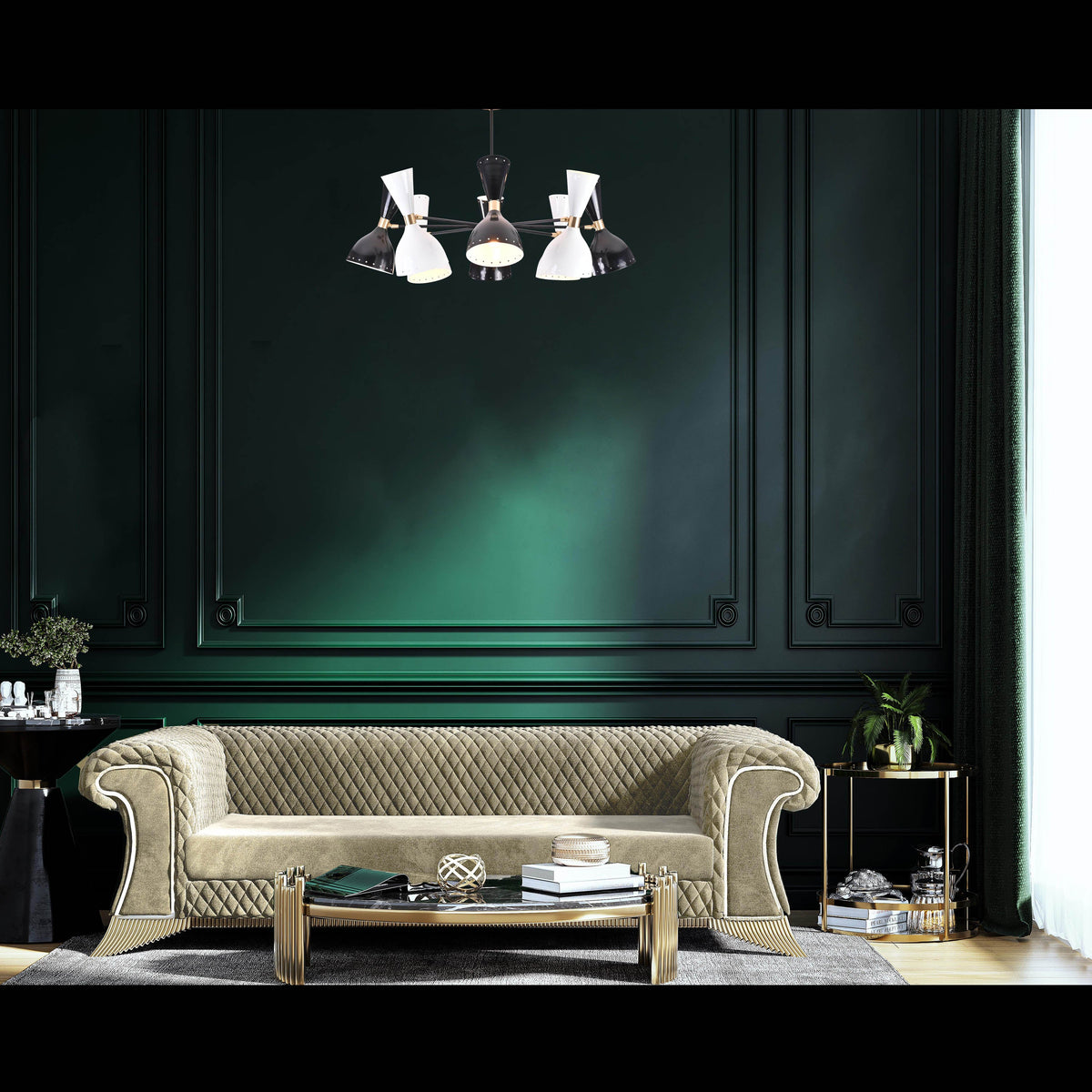 Tokyo Pivot - Diabolo Brass Chandelier - 16 Lights - 32221
