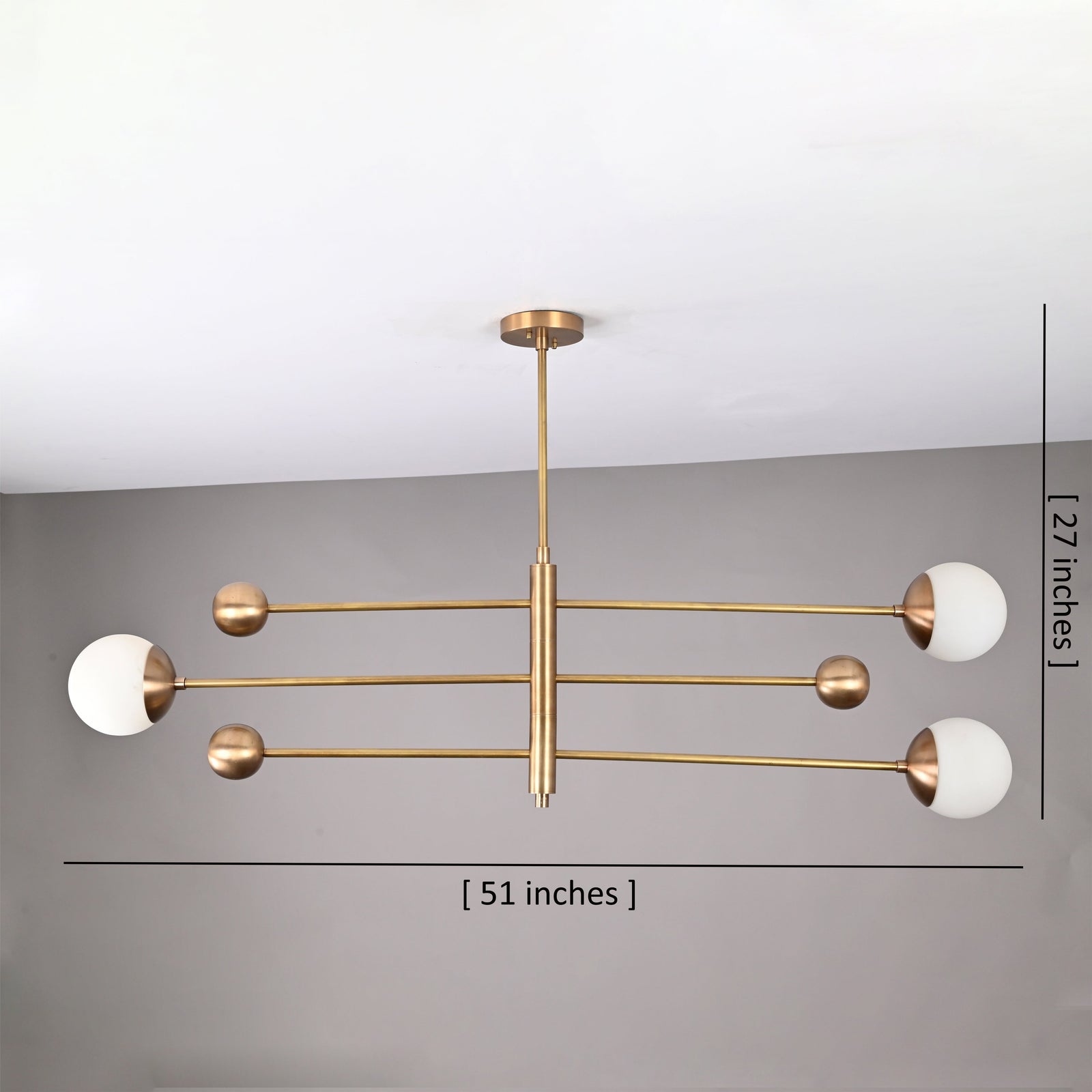 Size guide for Copenhagen Halo - Brass Chandelier - 3 Lights - 32455
