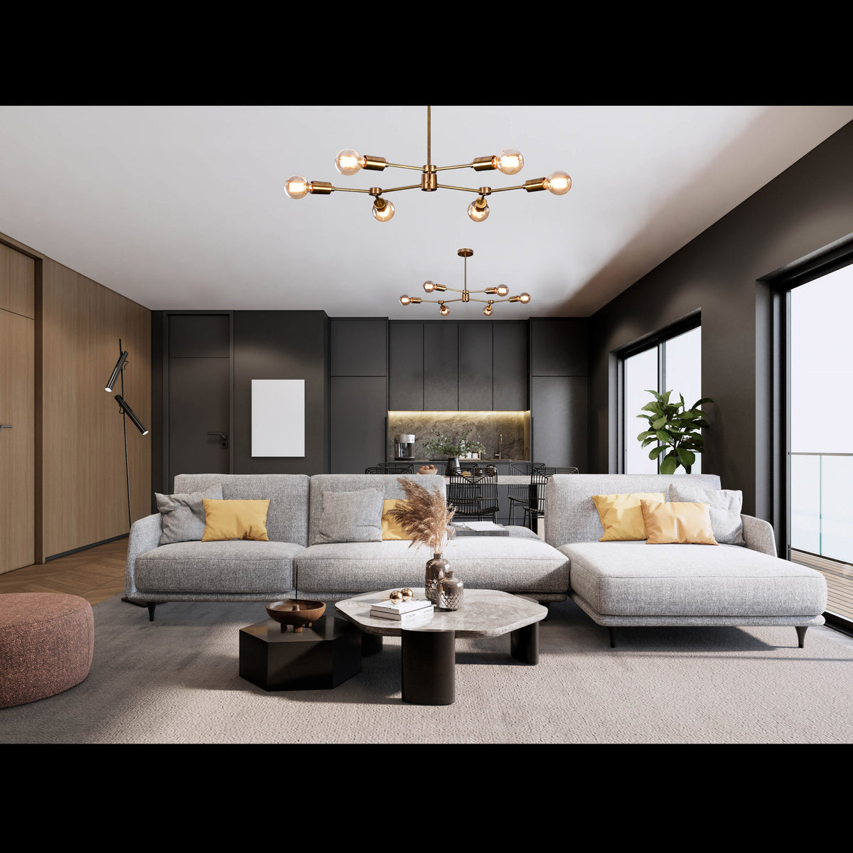 Lisbon Vector - Ceiling Chandelier - 6 Lights - 32214