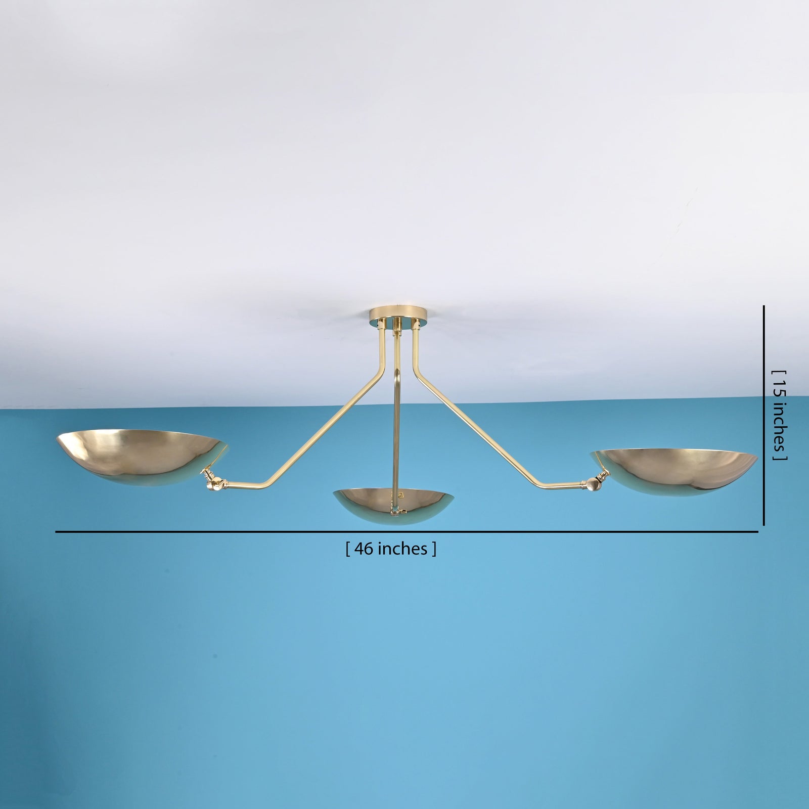 Size guide for Athens Discus  - Flush Mount Uplifting Chandelier - 3 Lights - 33114