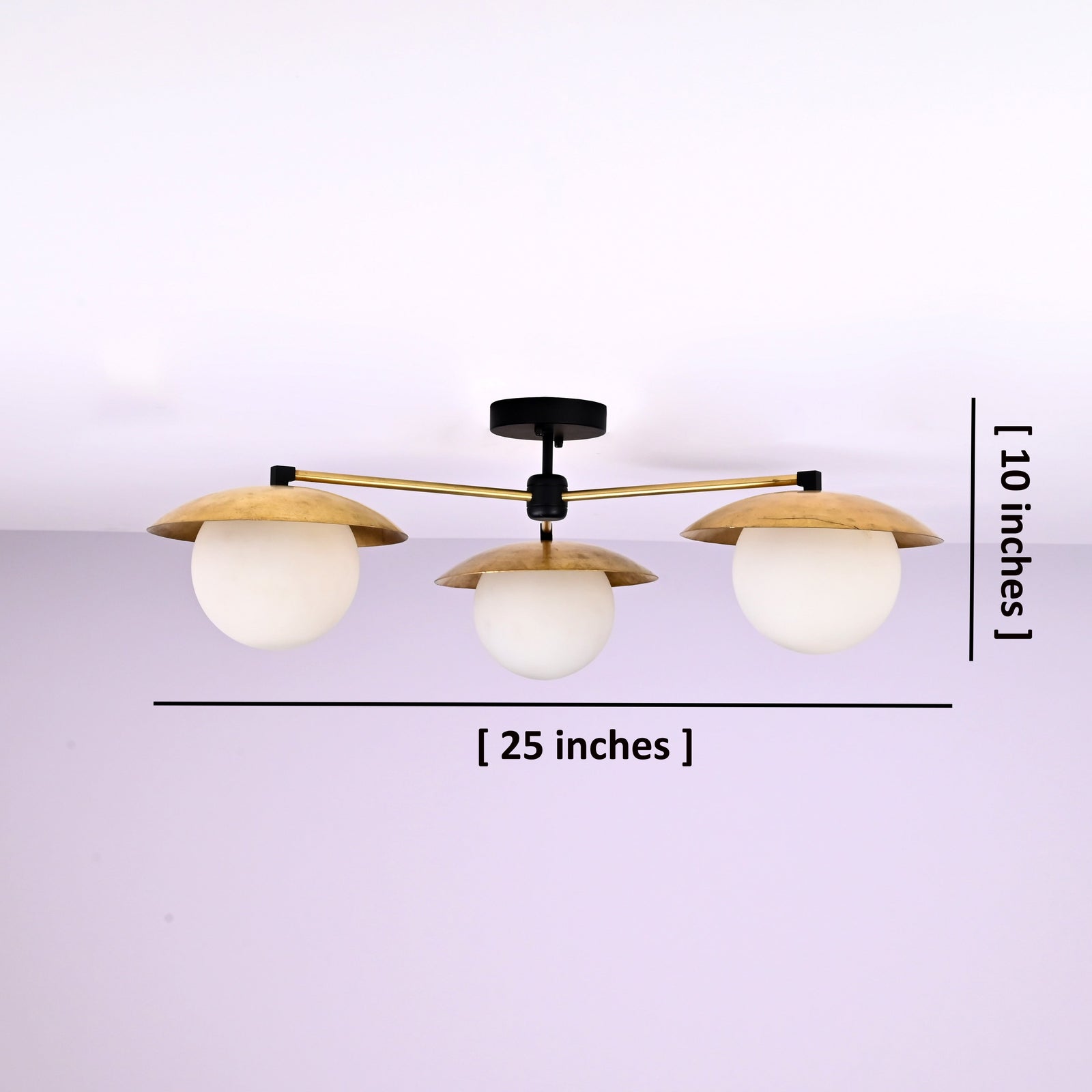 Size guide for Monaco Halo - Flush Mount Ceiling Chandelier - 3 Lights - 33122