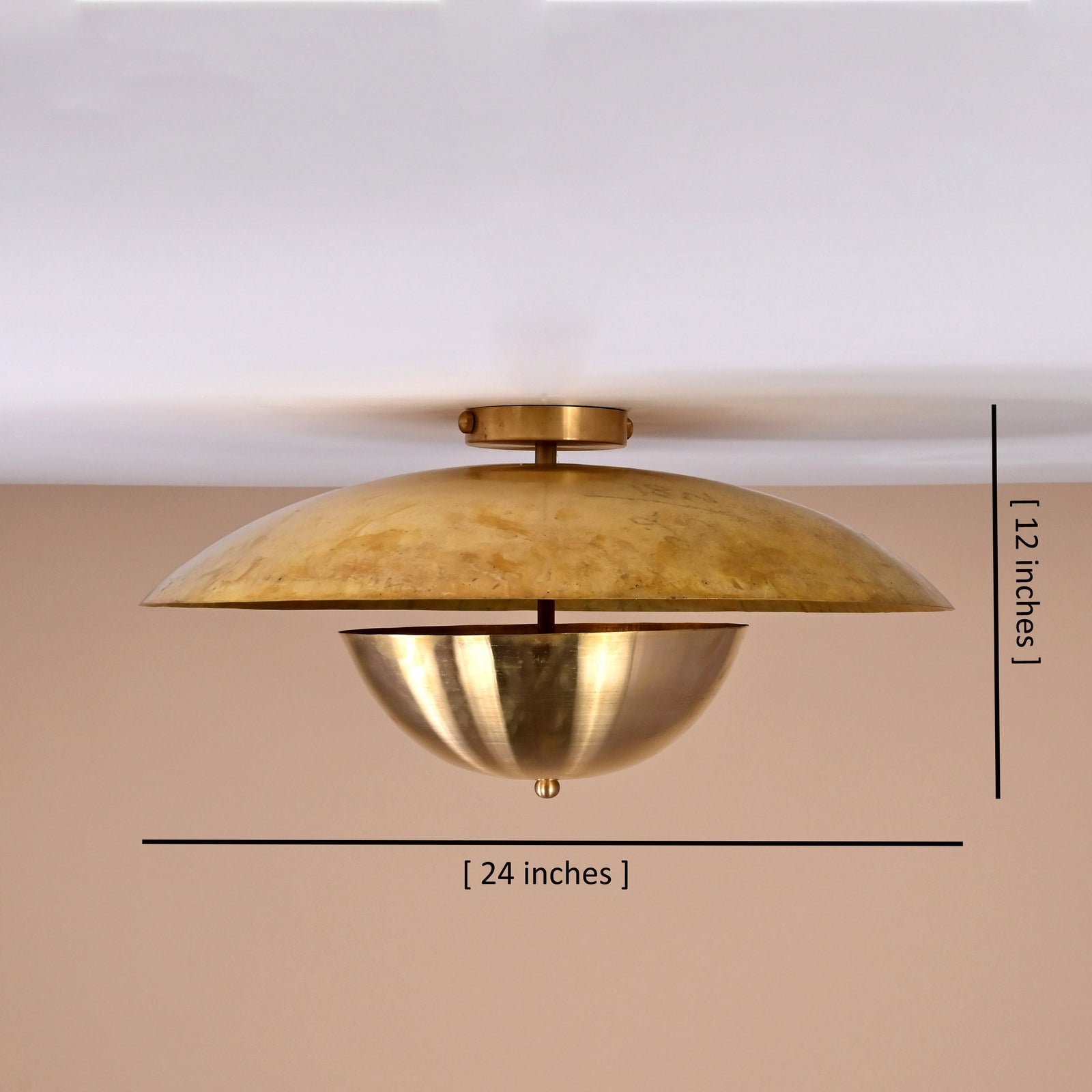 Size guide for Vienna Discus  - Flush Mount Uplifting Ceiling Chandelier - 3 Lights - 32441