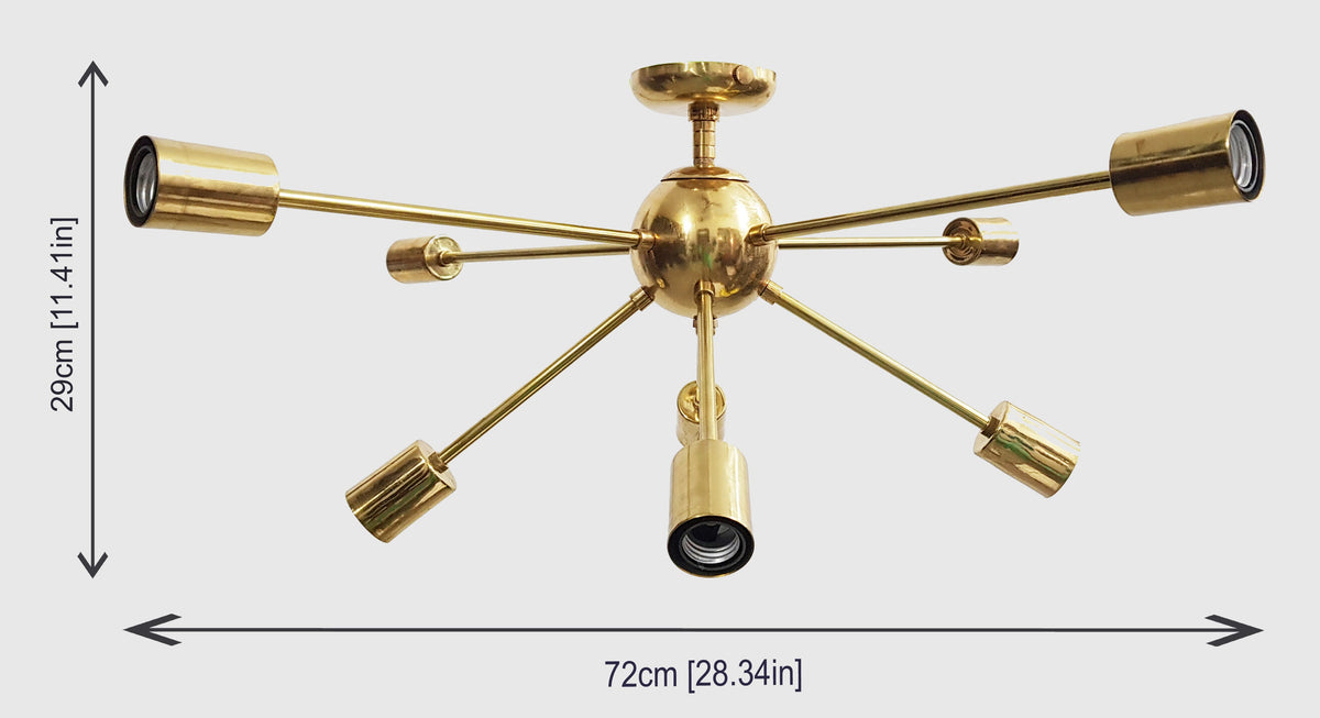 Rome Nova - Flush Mount Mid-century Chandelier - 8 Lights - 32106