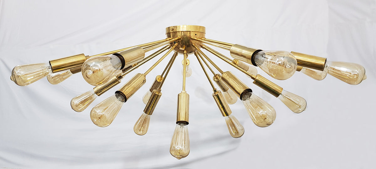 Lisbon Nova - Flush Mount Mid-century Chandelier - 18 Lights - 32120