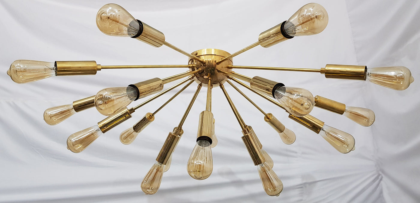 Lisbon Nova - Flush Mount Mid-century Chandelier - 18 Lights - 32120