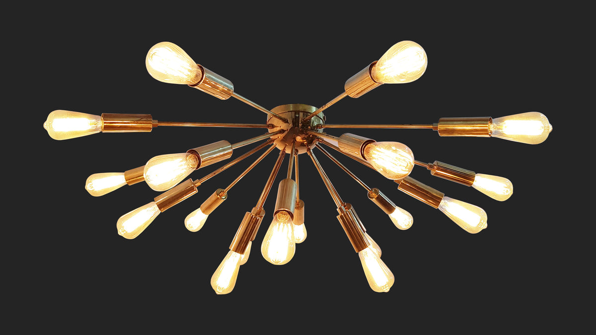 Lisbon Nova - Flush Mount Mid-century Chandelier - 18 Lights - 32120