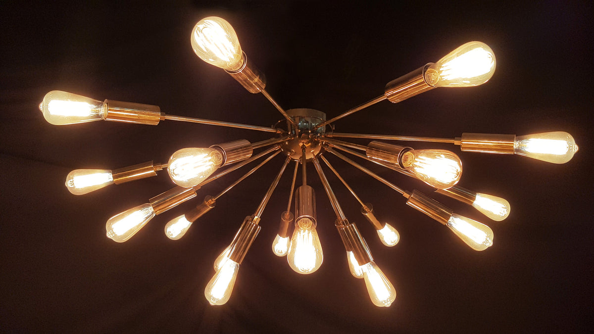 Lisbon Nova - Flush Mount Mid-century Chandelier - 18 Lights - 32120