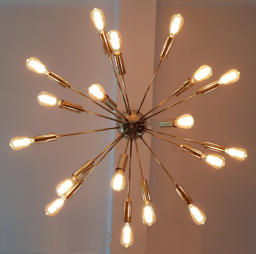 Lisbon Nova - Flush Mount Mid-century Chandelier - 18 Lights - 32120