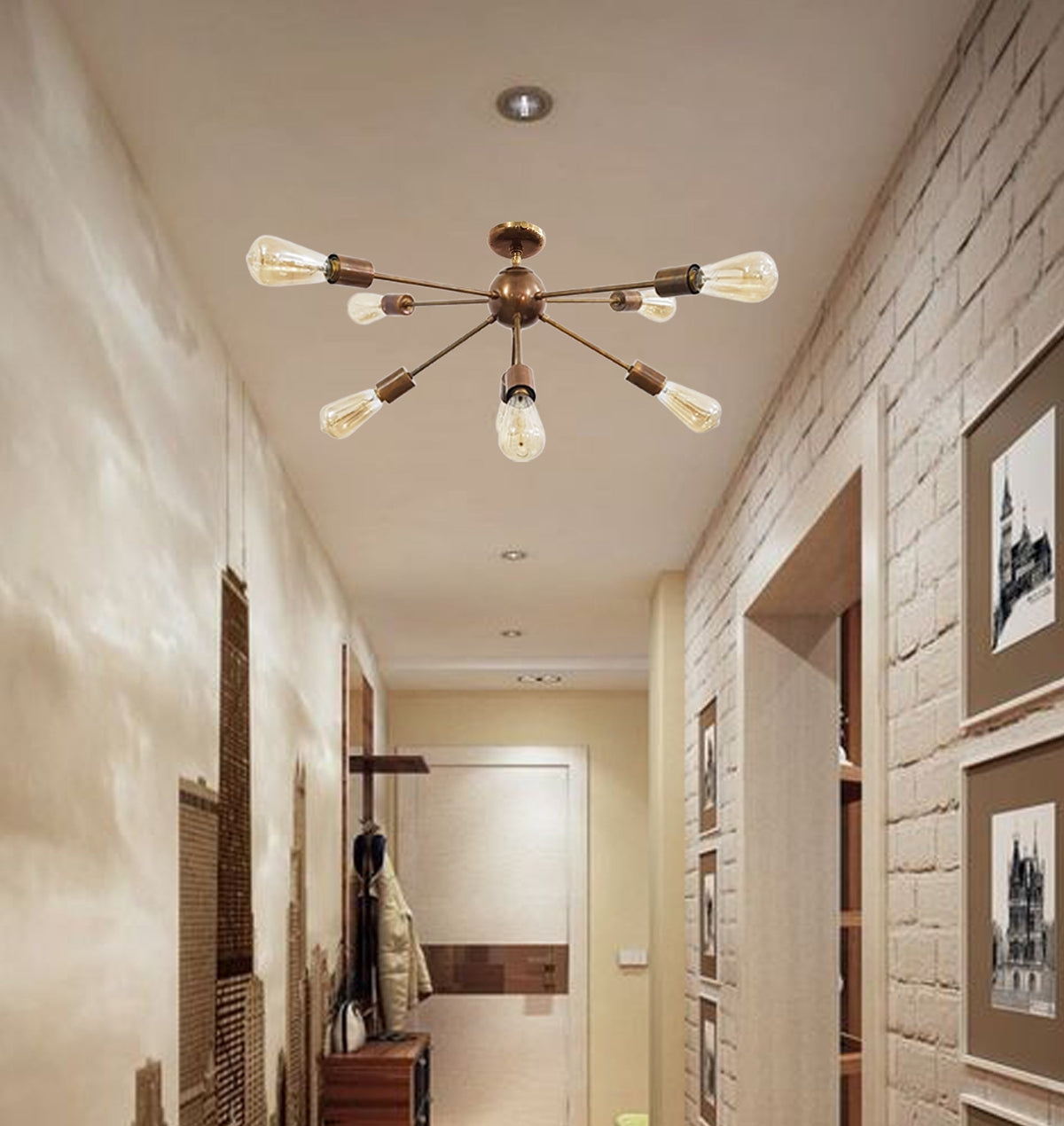 Prague Nova - Flush Mount Pendant Chandelier - 8 Lights - 32130