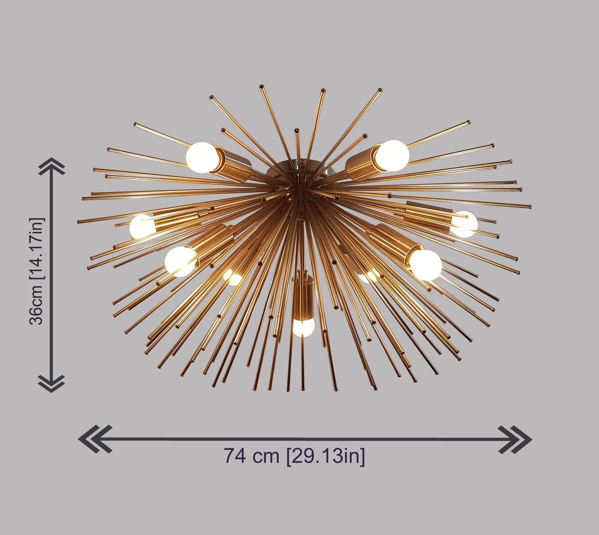 Milan Urchin - Flush Mount Mid-century Chandelier - 9 Lights - 32134