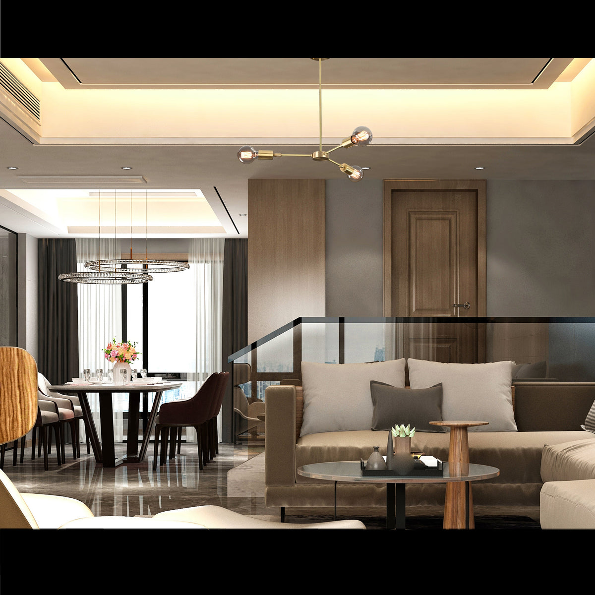 Paris Beacon Mid-century Chandelier - 3 Lights - 32173