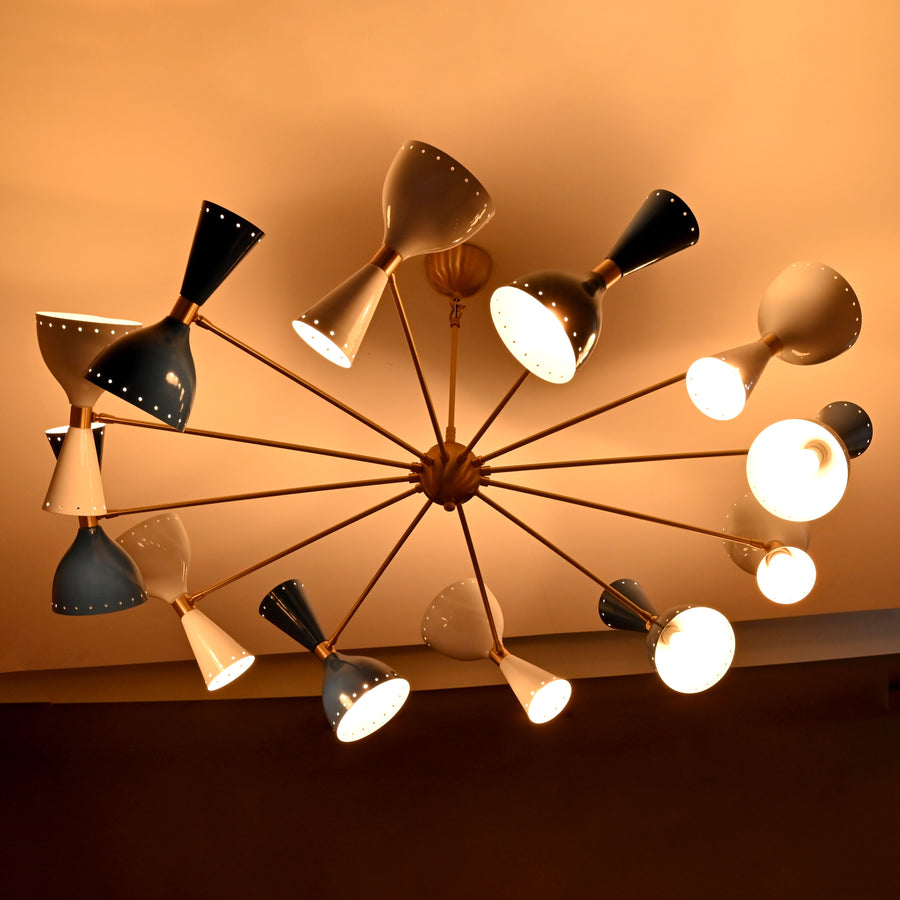 Monaco Pivot - Diabolo Mid-century Chandelier - 24 Lights - 32230