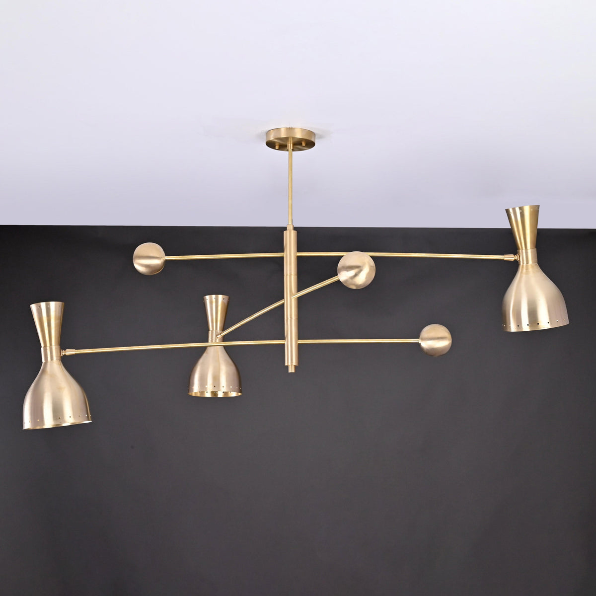 Lisbon Pivot - Diabolo Brass Chandelier - 6 Lights - 32237