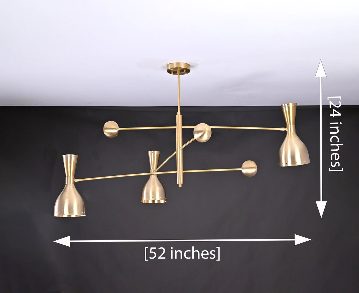 Lisbon Pivot - Diabolo Brass Chandelier - 6 Lights - 32237