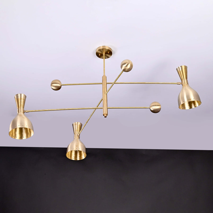 Lisbon Pivot - Diabolo Brass Chandelier - 6 Lights - 32237
