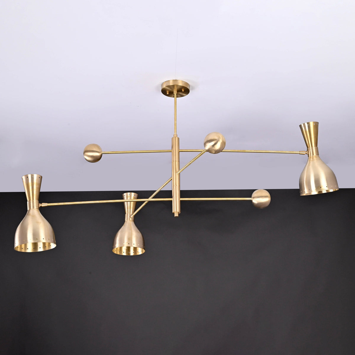 Lisbon Pivot - Diabolo Brass Chandelier - 6 Lights - 32237