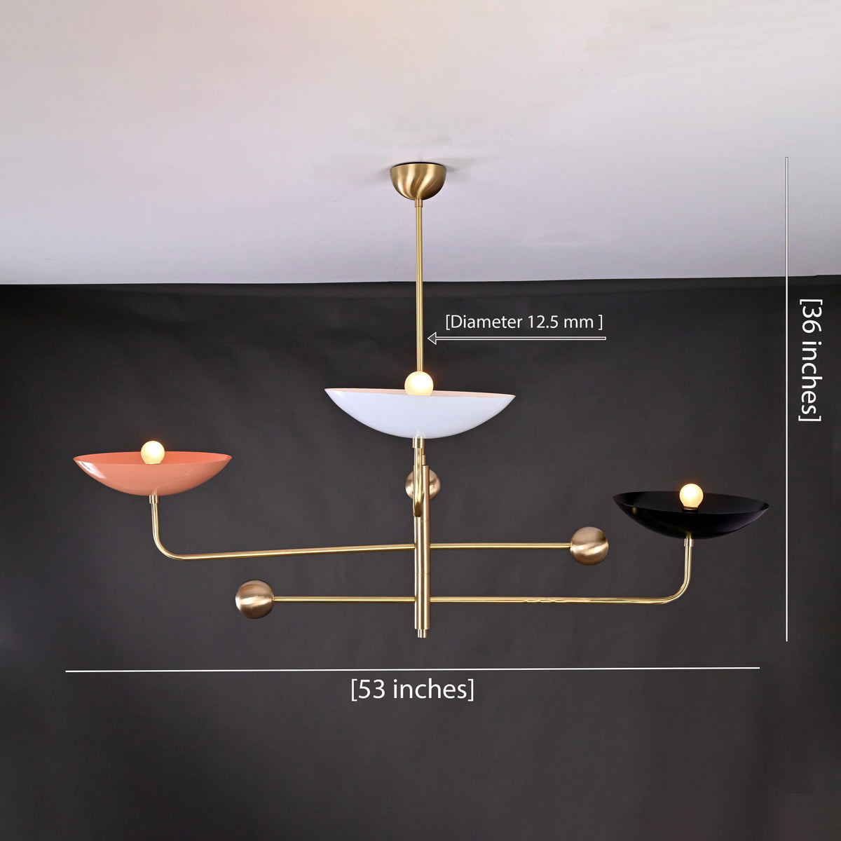 Milan Ortbital  -  Uplifting Mid-century Chandelier - 3 Lights - 32244
