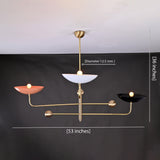 Milan Ortbital  -  Uplifting Mid-century Chandelier - 3 Lights - 32244